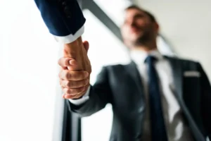 Handshake business men concept