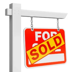 Home sold sale real estate sign isolated white