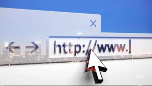 Closeup browser bar with curser http typed