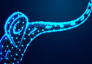 GPS navigator pin checking point. Abstract low poly, Triangle, dot, line, polygon. Shine blue background, Vector illustration